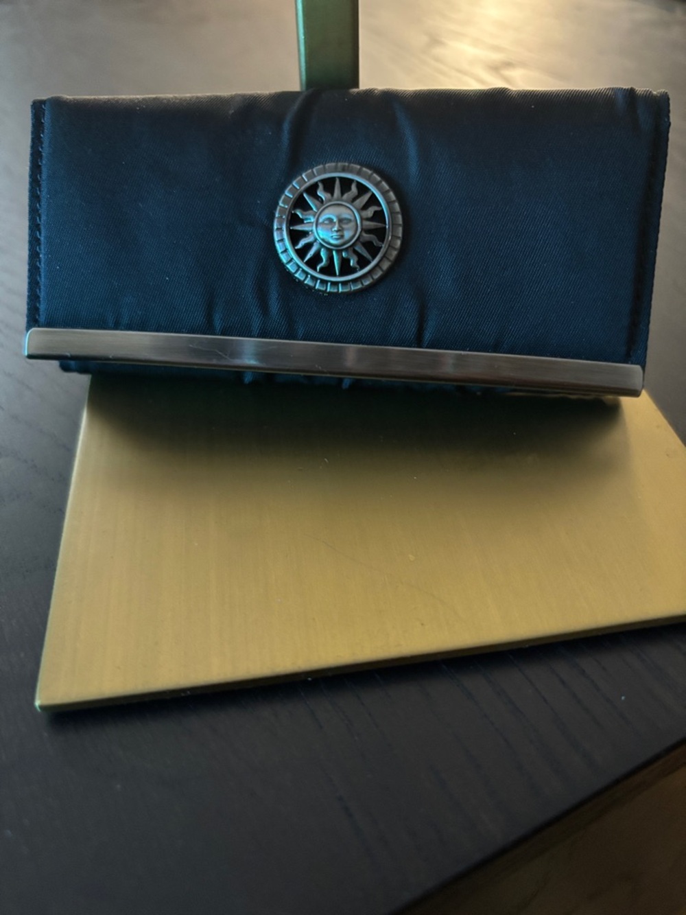 Versace Black snapped key holder with Sun Medallion